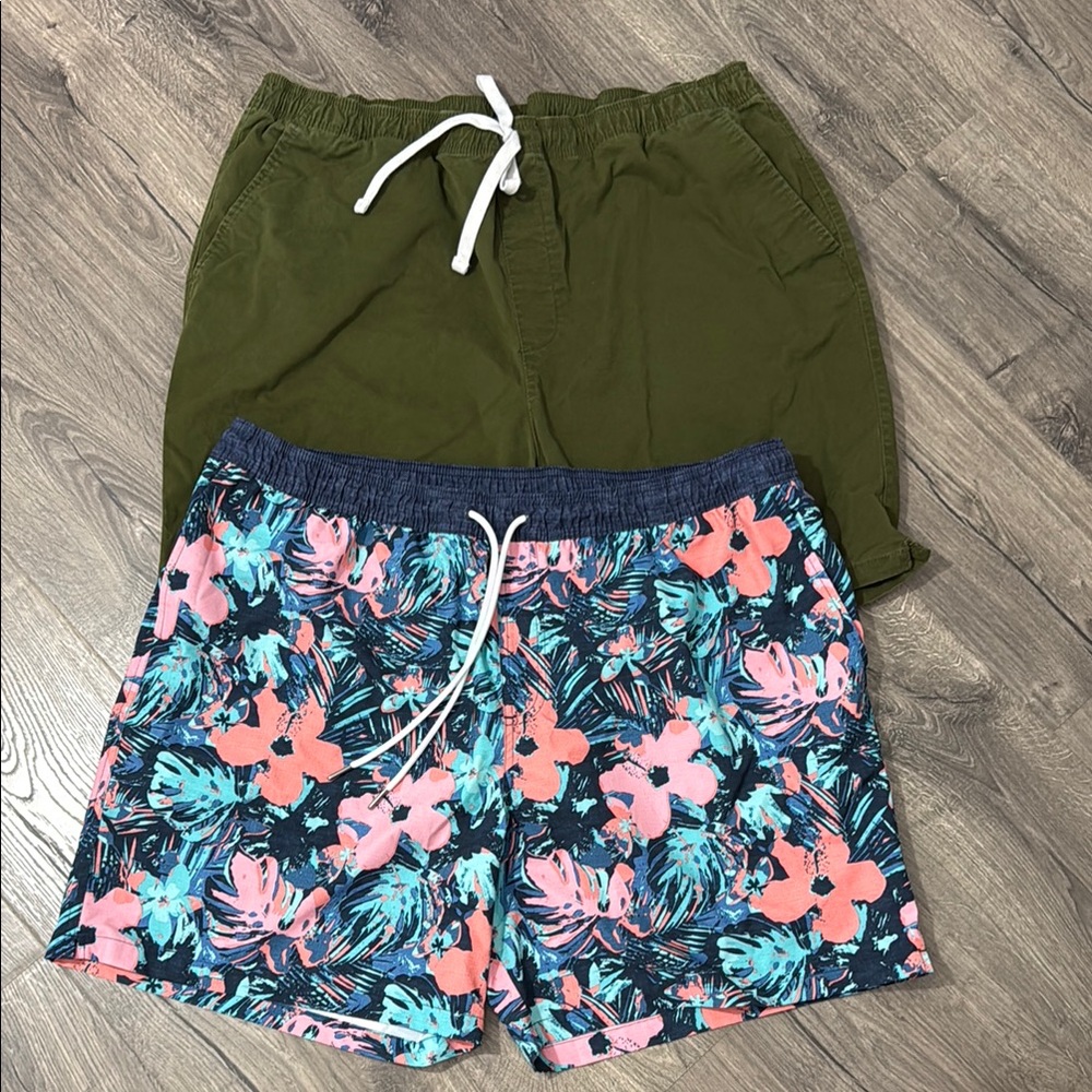 Floral and Olive Green Shorts Set